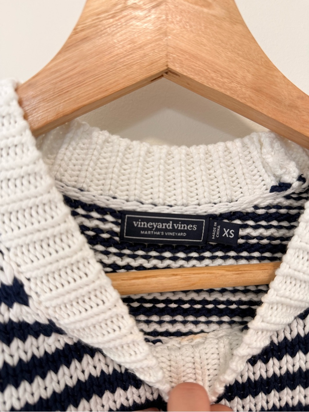 Vineyard Vines Striped Knit Sleeveless Top - White & Navy Size Xs - Picture 5 of 5
